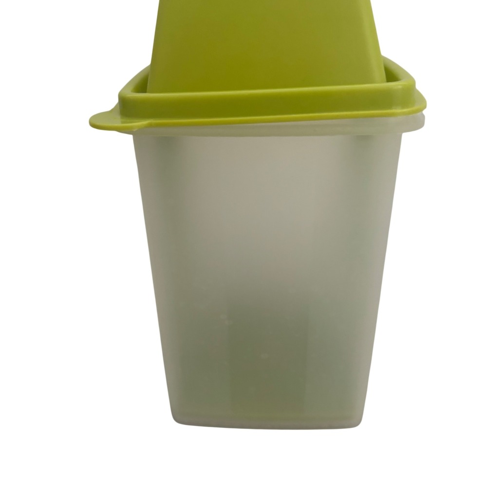 Tupperware Pick-A-Deli Pickle Keeper Container with Strainer Green Lid Square